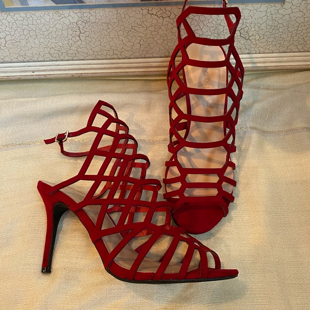 Red Geometric Heels